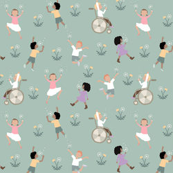 Dandelion Party in Pale Green