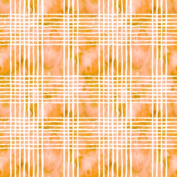 Watercolor Plaid in Pumpkin