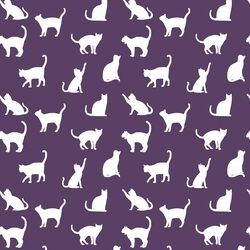 Cat Silhouette in Aubergine