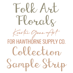 Folk Art Florals Sample Strip