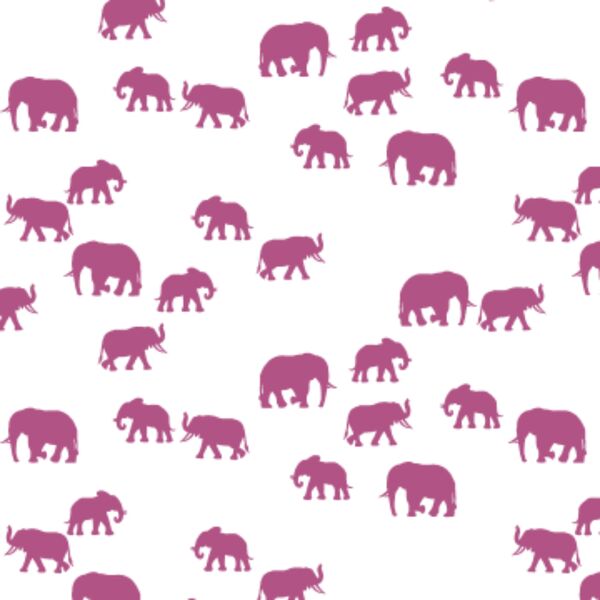 Elephant Silhouette in Azalea on White