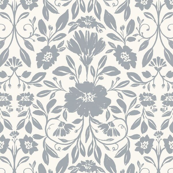 Fleury Tile in Cottage Blue on Ivory