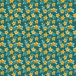 Gathered Flowers in Deep Jade