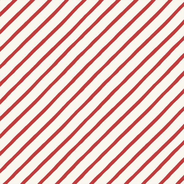 Sweet Candy Stripe in Lava Red on Cream