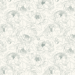 Sketched Garden in Lichen on Alabaster
