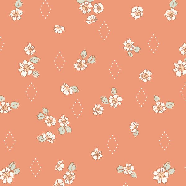 Ditsy Strawberry Flower in Peach