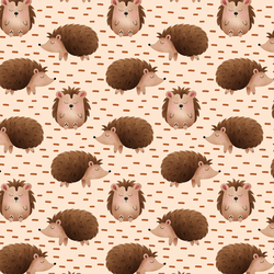 Dashing Hedgehogs in Warm Cream