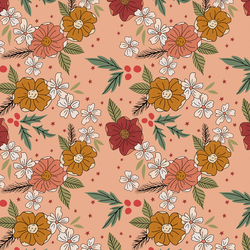 Christmas Floral in Winter Coral