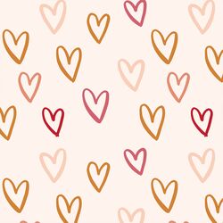 Large Rainbow Hearts in Cream