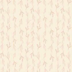 Leaves in Pink on Cream