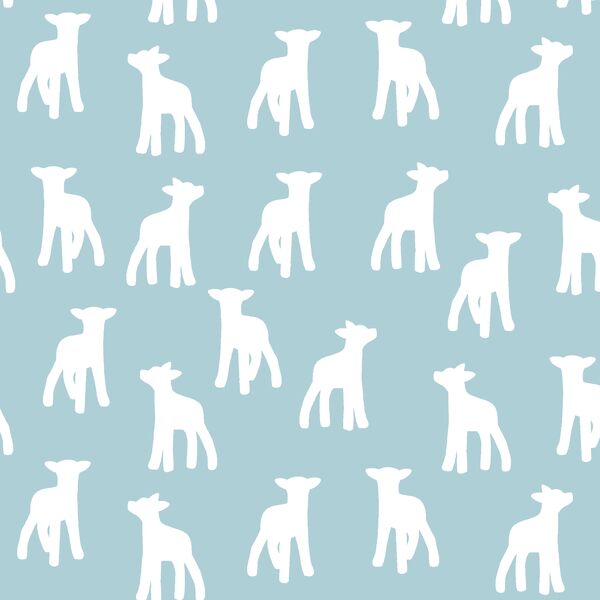 Lamb Silhouette in Powder Blue