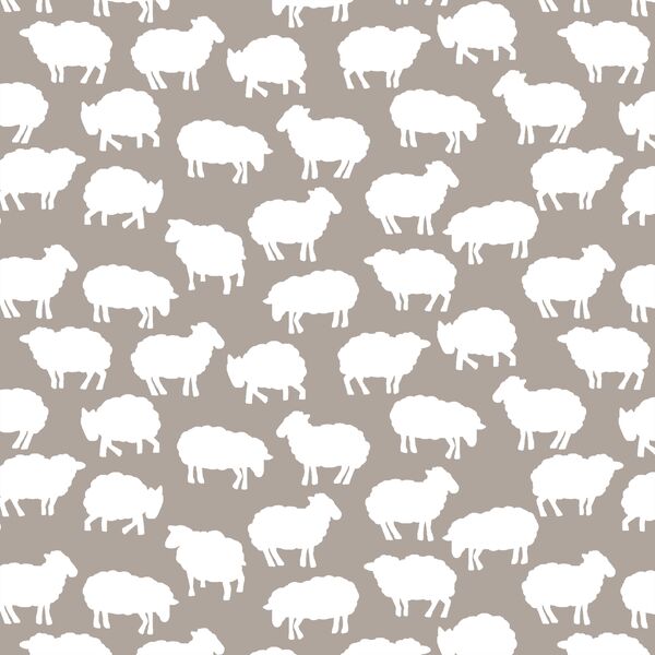 Sheep Silhouette in Taupe