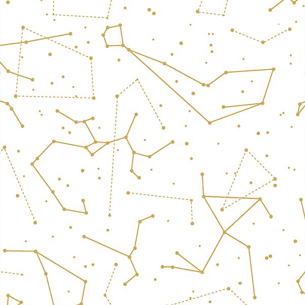 Star Charts in Straw on White