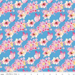 Butterfly Floral in Blue