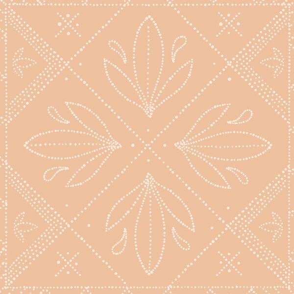 Large Dotted Tile in Pink Glow on Peach