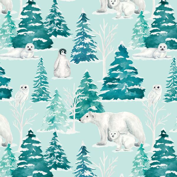 Frosted Forest Friends in Aqua