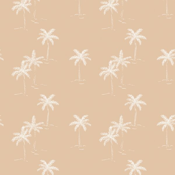 Sketched Palms in Malt Brown