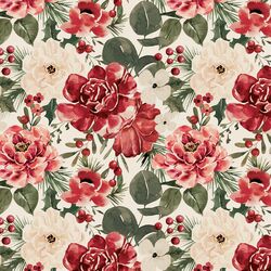 Christmas Floral in Cream