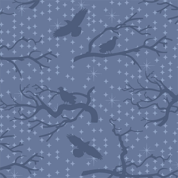 Ravens at Twilight in Azurite