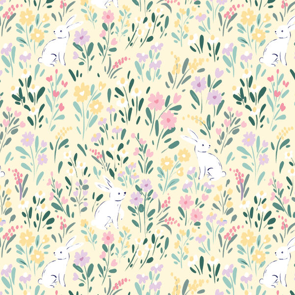 Bunny Meadow in Light Yellow
