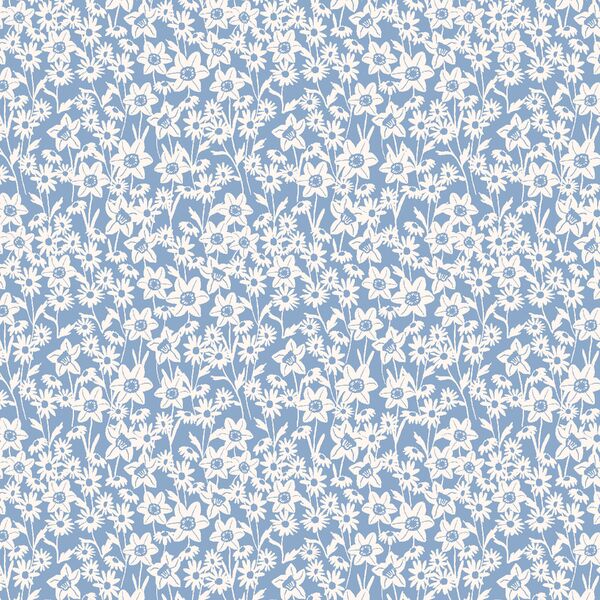 Daffodil Garden in Periwinkle