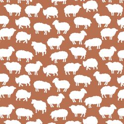 Sheep Silhouette in Terracotta