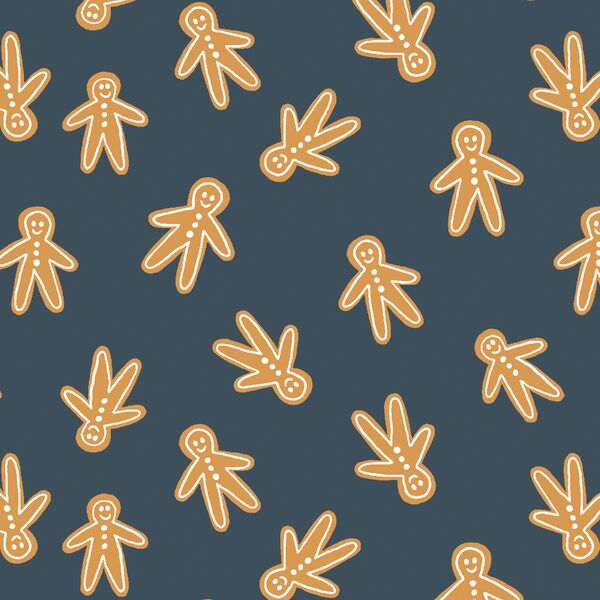 Gingerbread Men in Midnight Blue