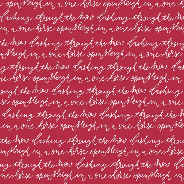 Dashing Through the Snow in White on Sleigh Red