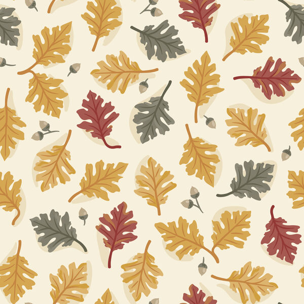 Fall Leaves in Ivory Multi