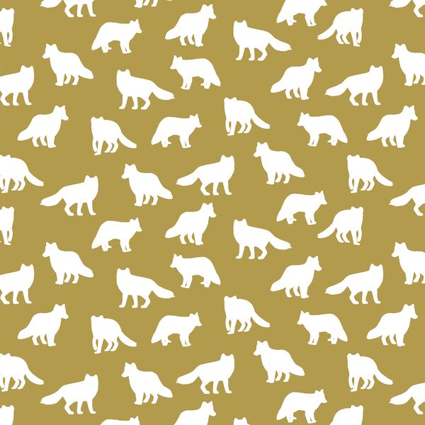 Little Fox Silhouette in Gold