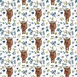 Little Garden Highland Cow in White