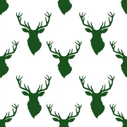 Small Deer Silhouette in Wintergreen on White