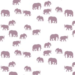 Elephant Silhouette in Celestial on White
