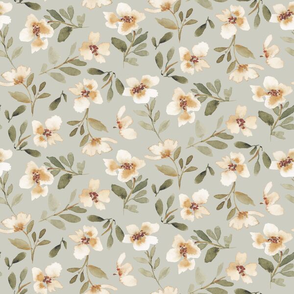 Golden Specter Floral in Light Sage