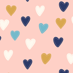 Large Hearts in Dawn Pink