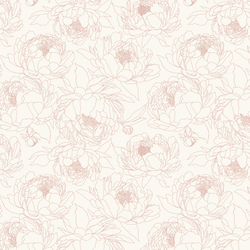 Sketched Garden in Vintage Pink on Alabaster