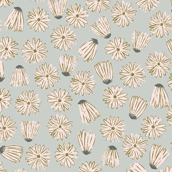Morning Daisies in Lunar Blue