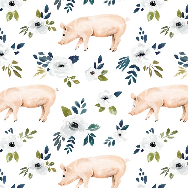 Garden Pigs in White