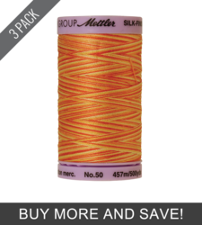 Orange Ana (9085-9831) - Silk Finish Cotton Multi 50wt - 500 Yards (3 Pack)