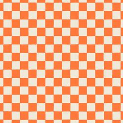 Retro Checkerboard in Bright Orange