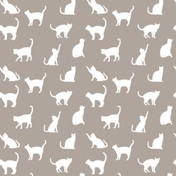 Cat Silhouette in Taupe