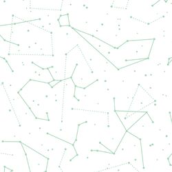 Star Charts in Seaglass on White