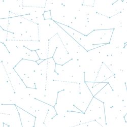 Star Charts in Robins Egg on White