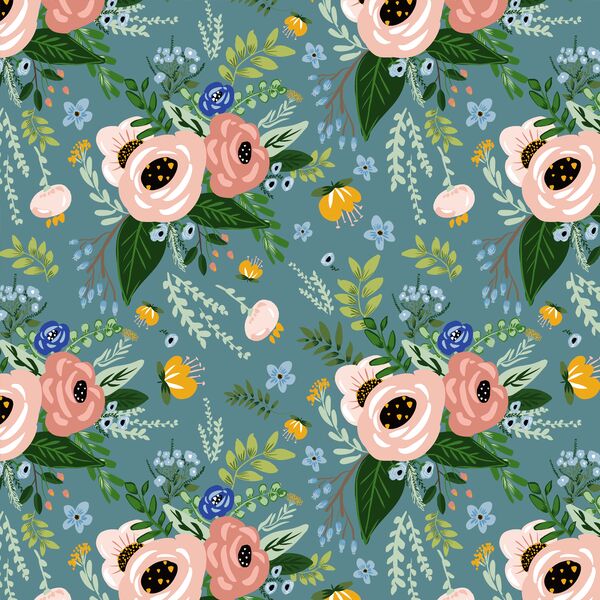 Large Summer Woodland Garden in Blue