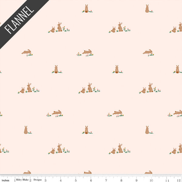 Sweet Cotton Tales Flopsy Fields Flannel in Blush