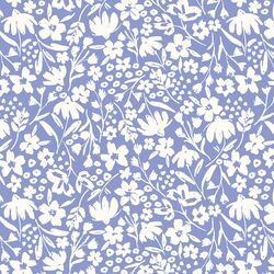 Spring Silhouette in Ivory on Light Periwinkle