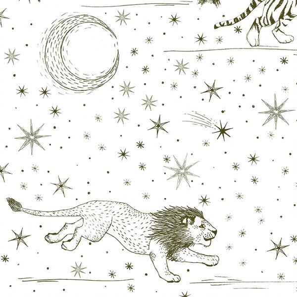 Large Celestial Safari in Palm Green