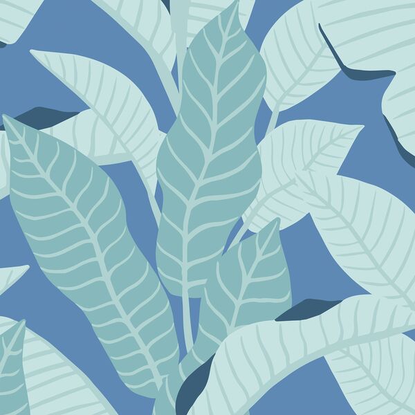Large Playful Palms in Blueberry