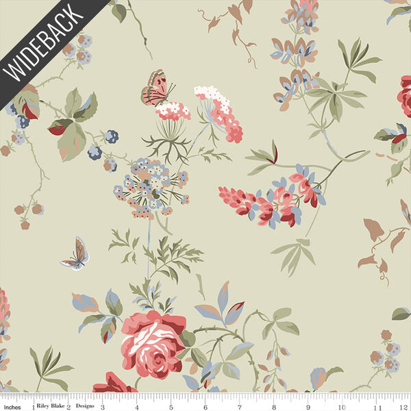 Floral Wideback in Sage