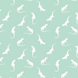 Iguana Silhouette in Mint